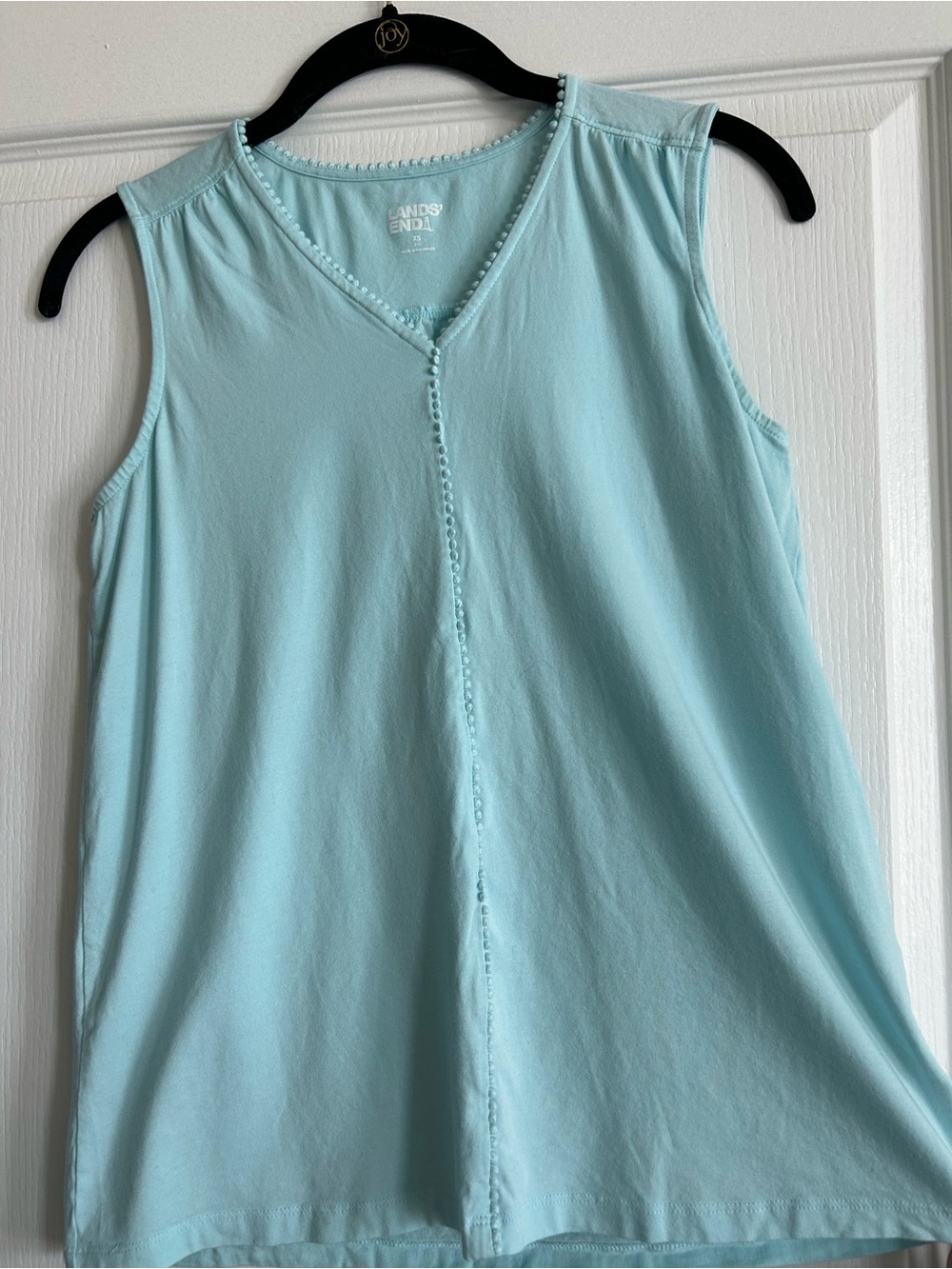 Lands' End Light Aqua V-Neck Sleeveless Tank